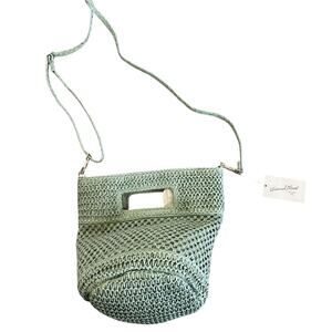 NWT Universal Thread Green Straw Over the Shoulder Purse